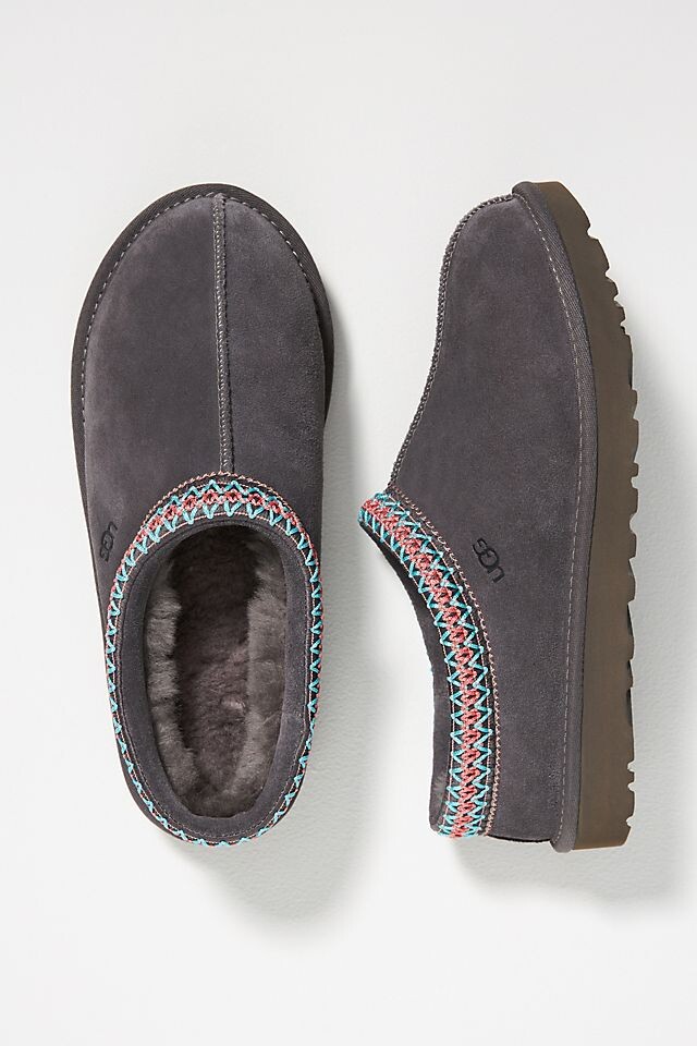 

Тапочки Ugg Tasman с вышивкой, темно-серый