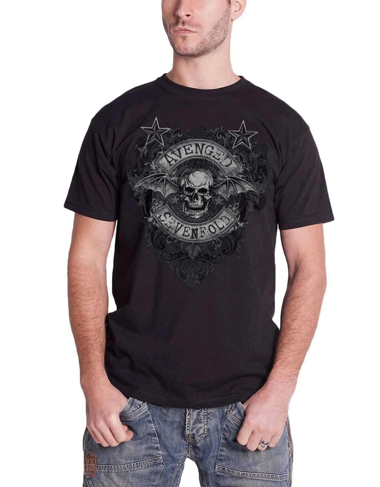 футболка с цветочным принтом Avenged Sevenfold, черный