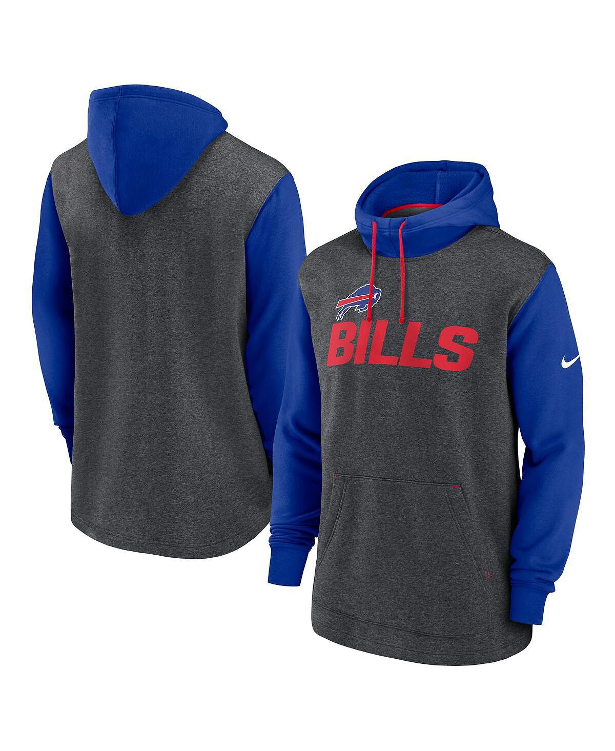 Мужская темно-серая толстовка с капюшоном Royal Buffalo Bills Surrey Legacy Nike