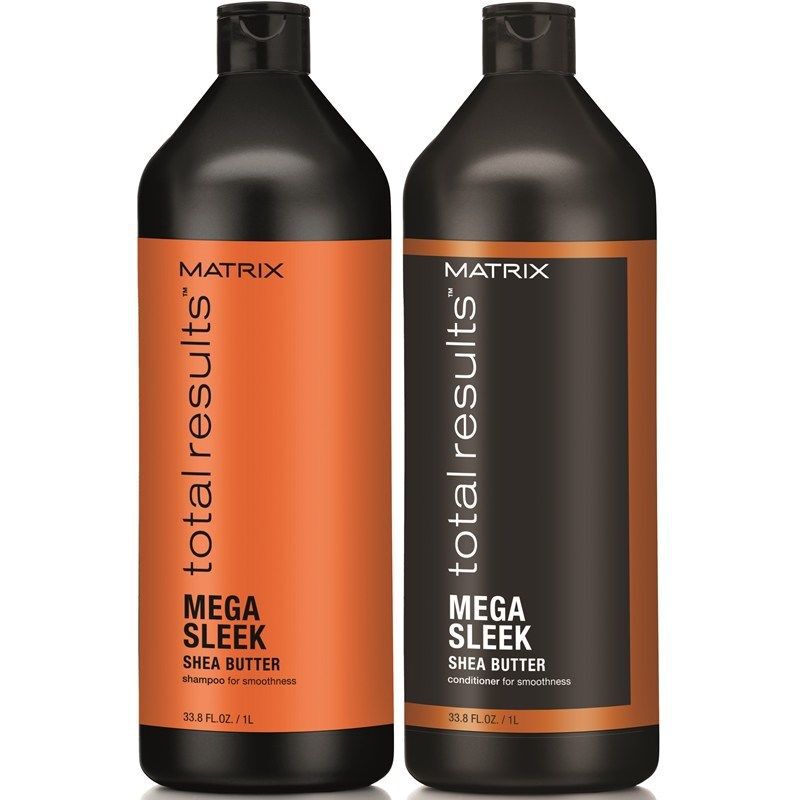 Набор для разглаживания волос: шампунь Matrix Total Results Mega Sleek, 1000 мл разглаживающий шампунь для непослушных волос smoothing low shampoo