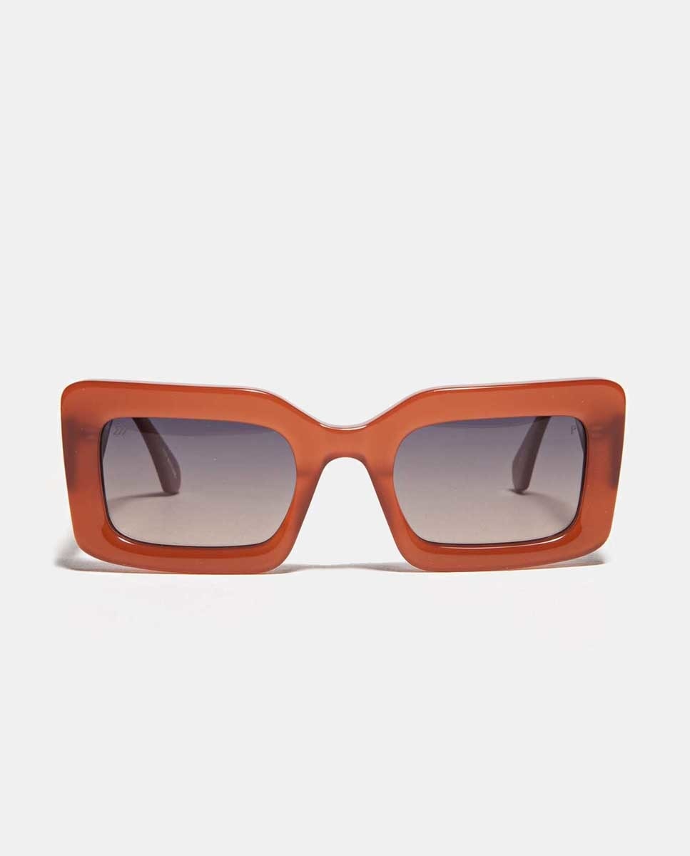 Прямоугольные женские солнцезащитные очки из кораллового ацетата с поляризованными линзами No Idols, коралловый