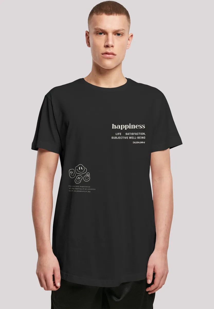 

F4NT4STIC Футболка "happiness LONG TEE", принт, черный