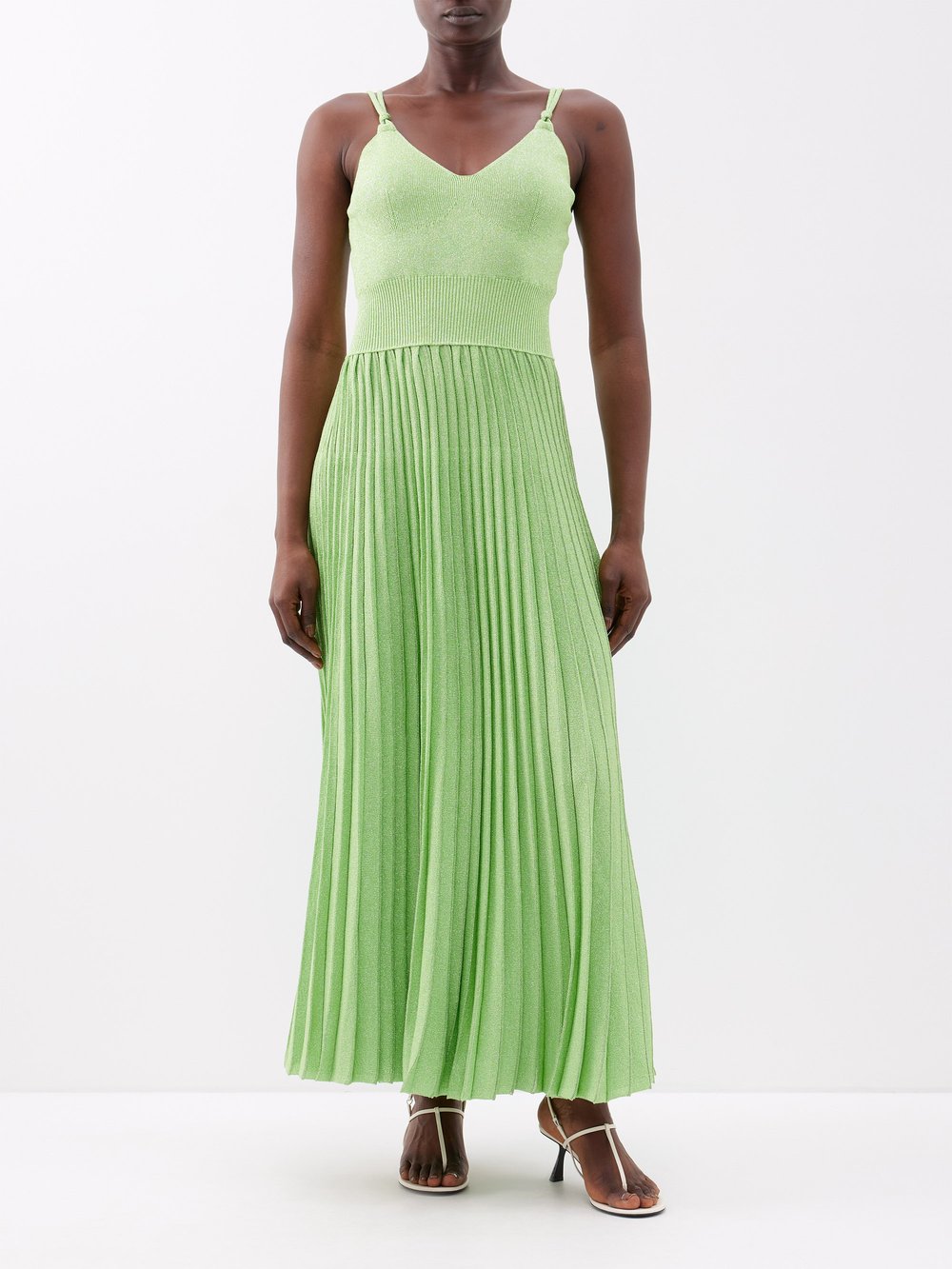 Плиссированное платье с люрексом Proenza Schouler, зеленый платье love republic с люрексом 40 размер
