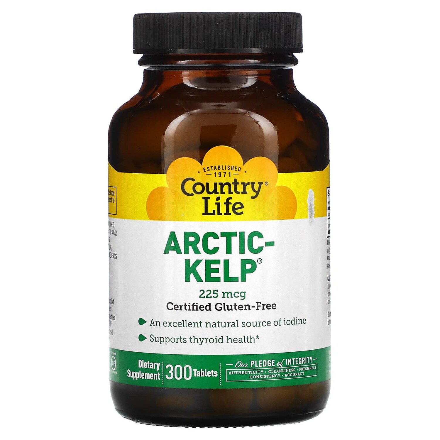 

Arctic-Kelp, арктические бурые водоросли, 225 мкг, 300 таблеток, Country Life