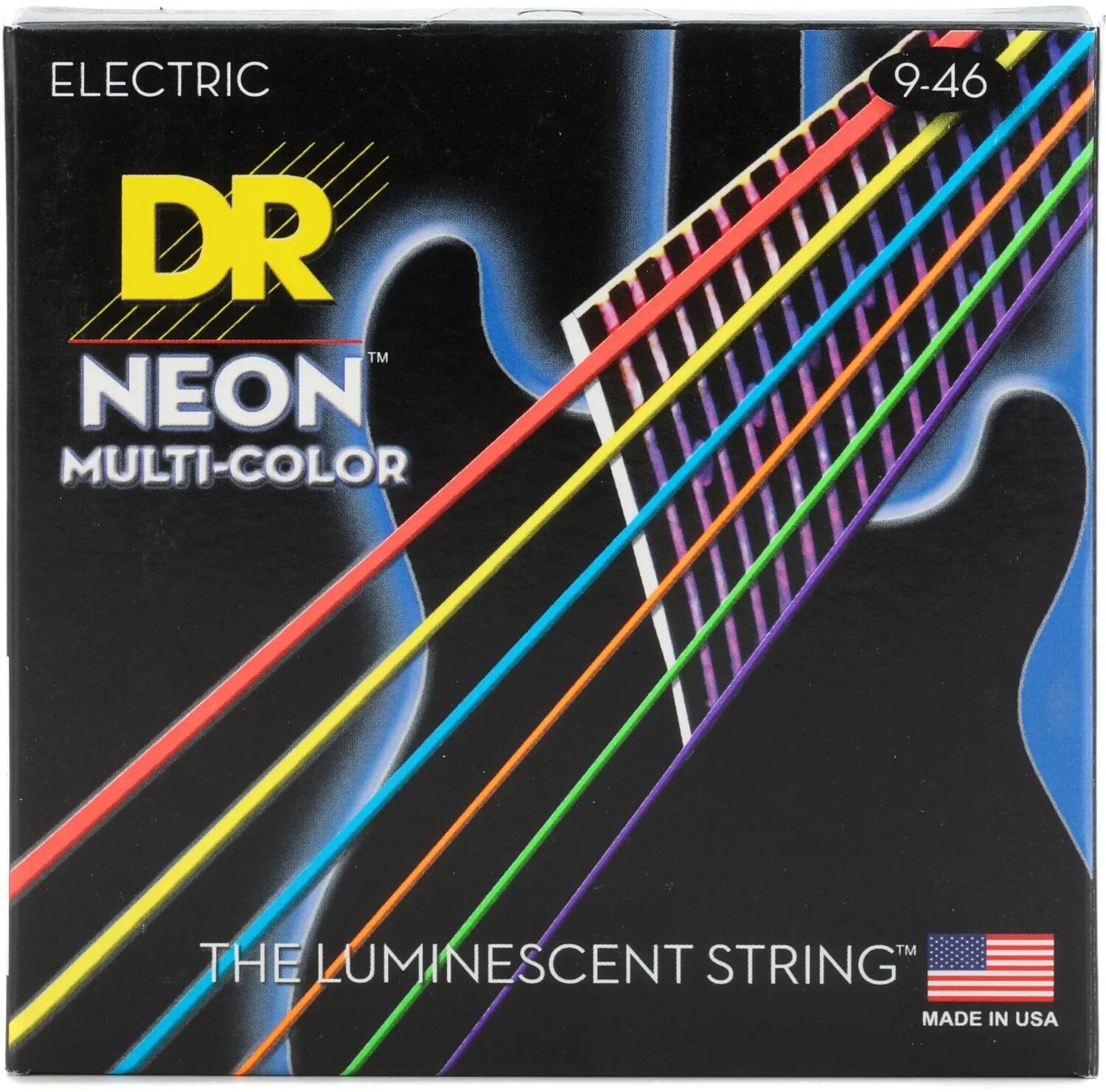 

Струны для электрогитары DR Strings NMCE-9/46 Hi-Def с неоновым многоцветным покрытием K3 — .009-.046, легкие тяжелые