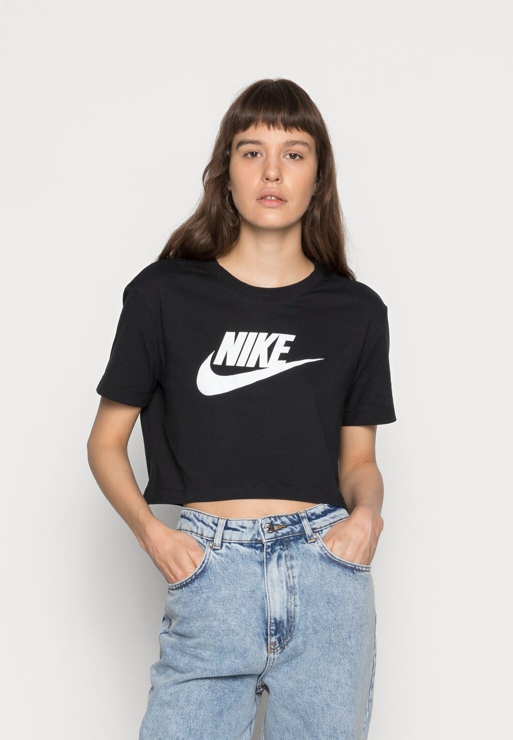 

Футболка с принтом Nike, черно-белый, Черный