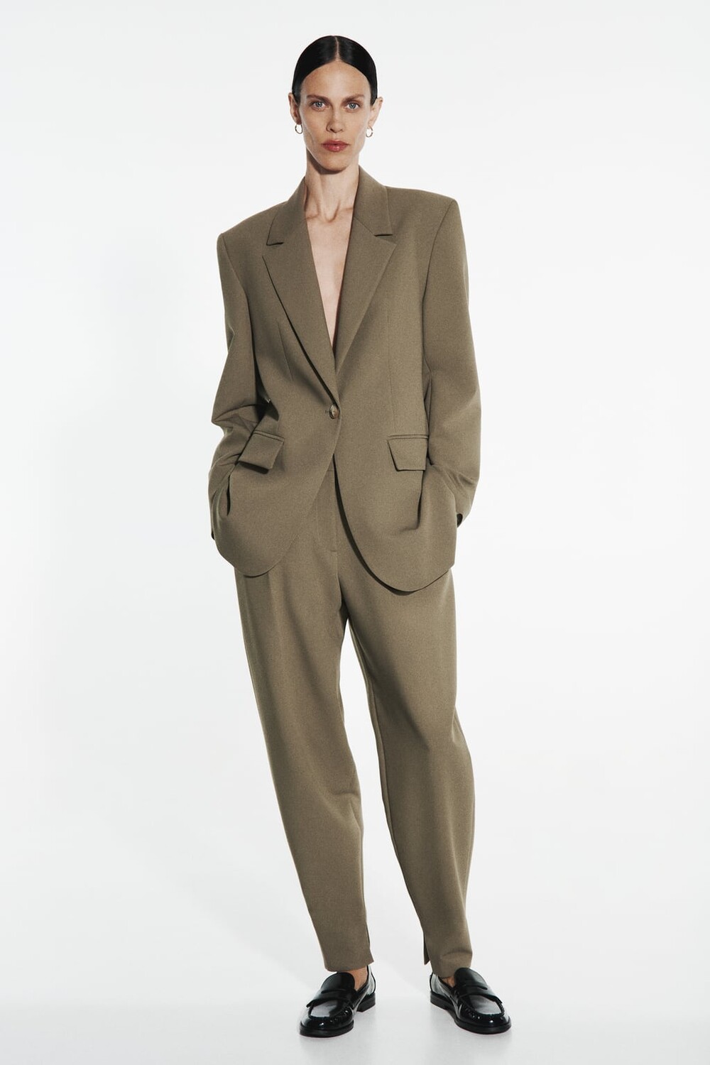 

Саруэль брюки ZARA, хаки