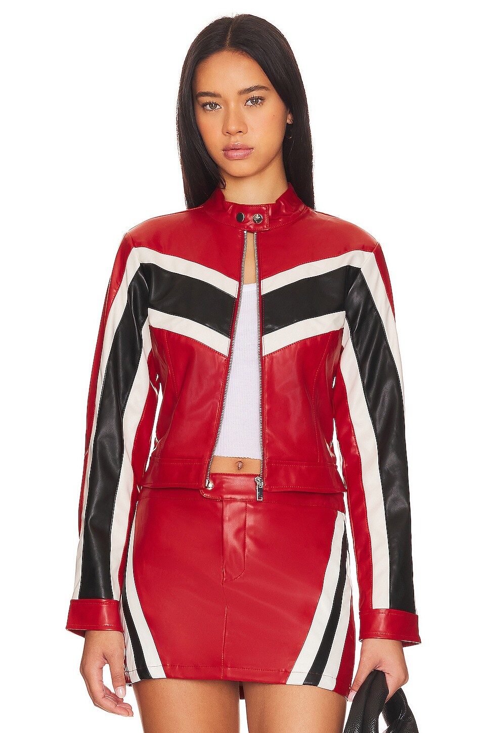 

Куртка superdown Jackie Faux Leather Moto, красный