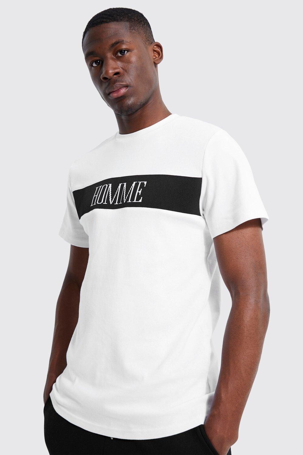 

Футболка homme приманного кроя с панелями tall Boohoo, белый