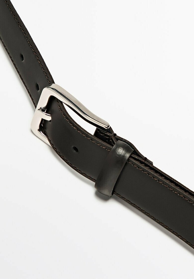 

Пояс WITH TOPSTITCHING DETAIL Massimo Dutti, темно-коричневый