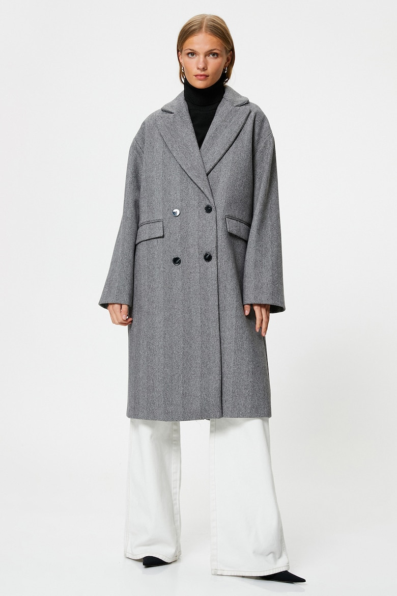 Пальто оверсайз с заниженными рукавами Koton, серый