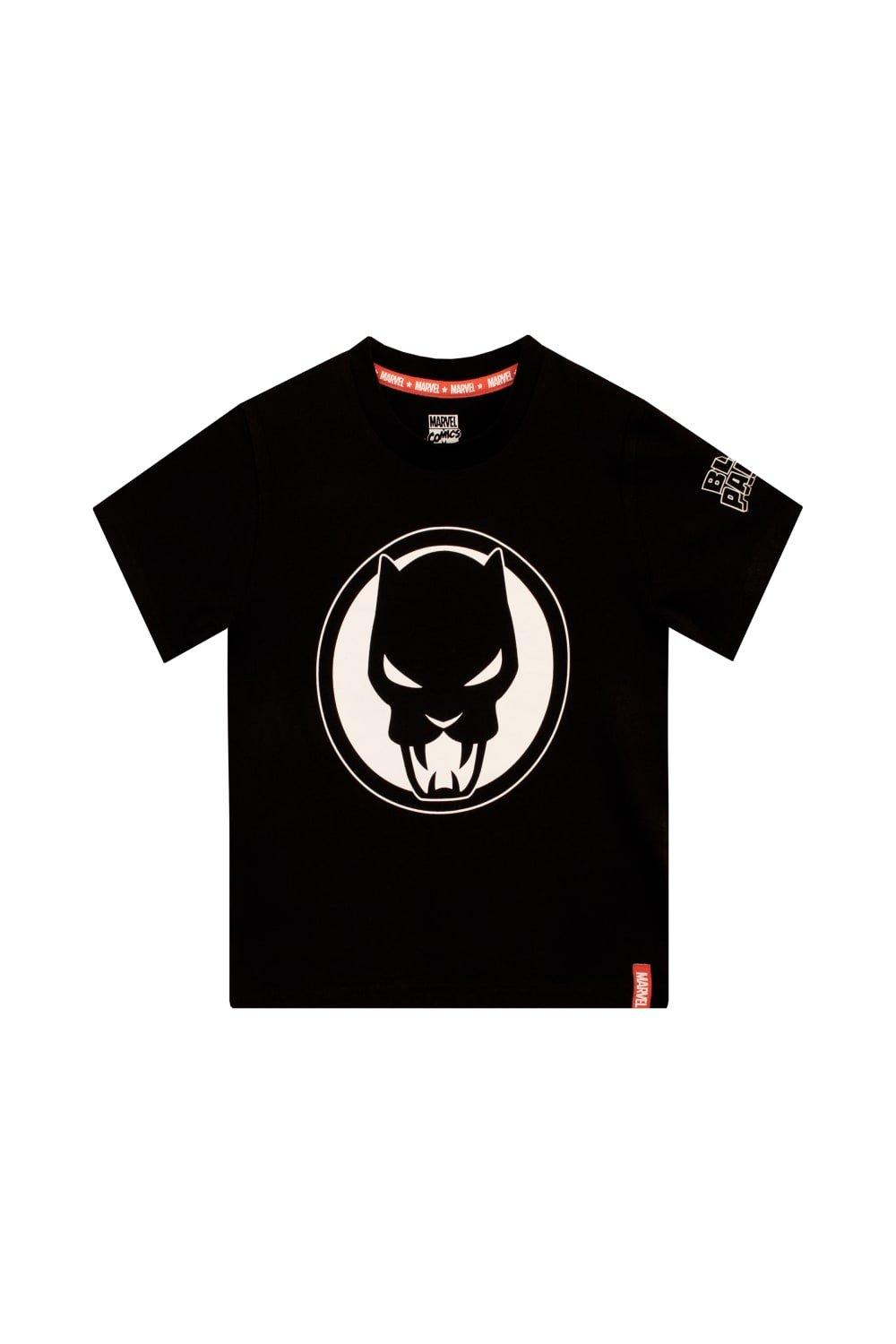 Футболка с логотипом «Черная пантера» Marvel, черный фигурка черная пантера ваканда навсегда 28 см marvel seria