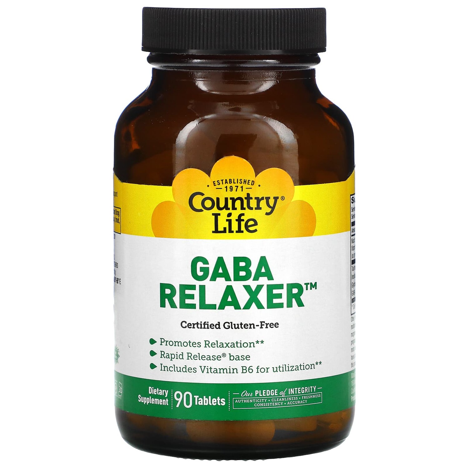 

GABA Relaxer, ГАМК, 90 таблеток, Country Life