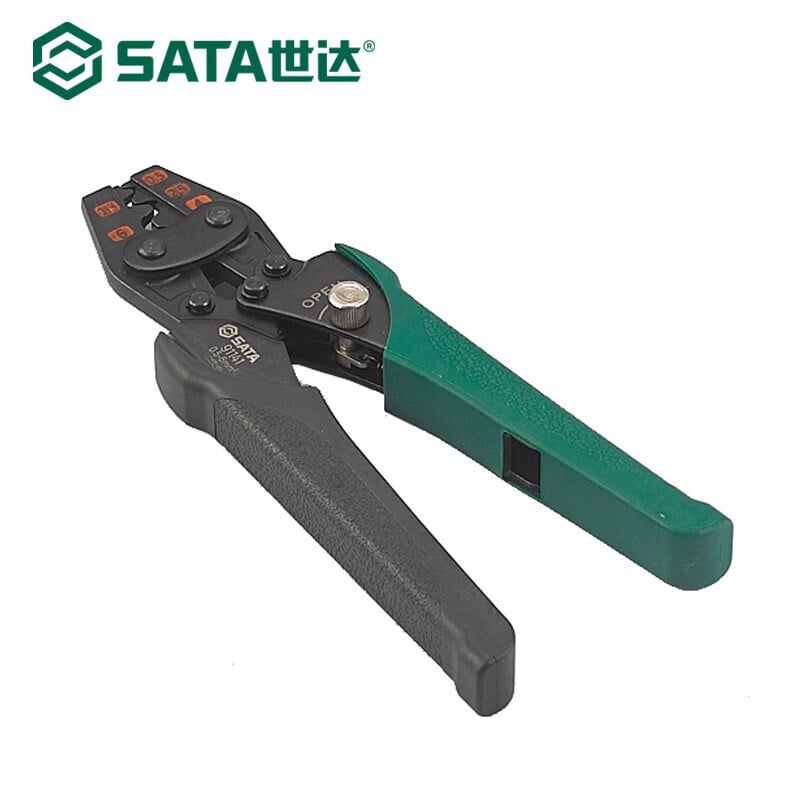 SATA Tools 7-дюймовые прочные клещи для обжима оголенных клемм 7-дюймовые клещи для обжима кабеля 0,5–6 мм² 91141