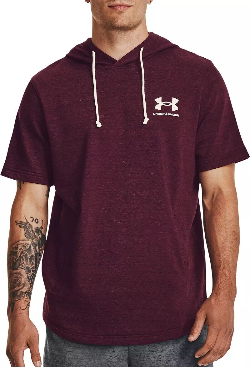 

Мужская толстовка с короткими рукавами Under Armour Rival Terry LC, темно-бордовый