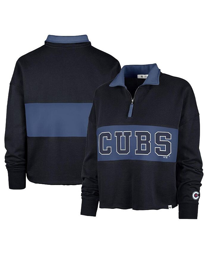 

Женская темно-синяя куртка с молнией четверти Chicago Cubs City Connect Bae Remi '47 Brand, синий