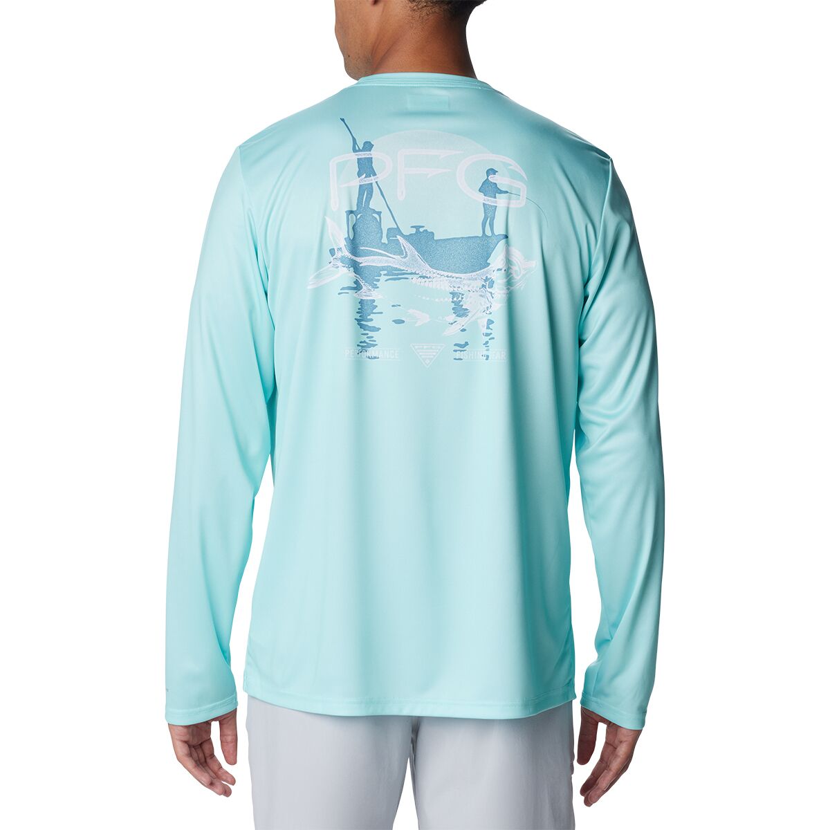 Рубашка с длинными рукавами terminal tackle pfg tarpon rise Columbia, цвет gulf stream/tarpon rise