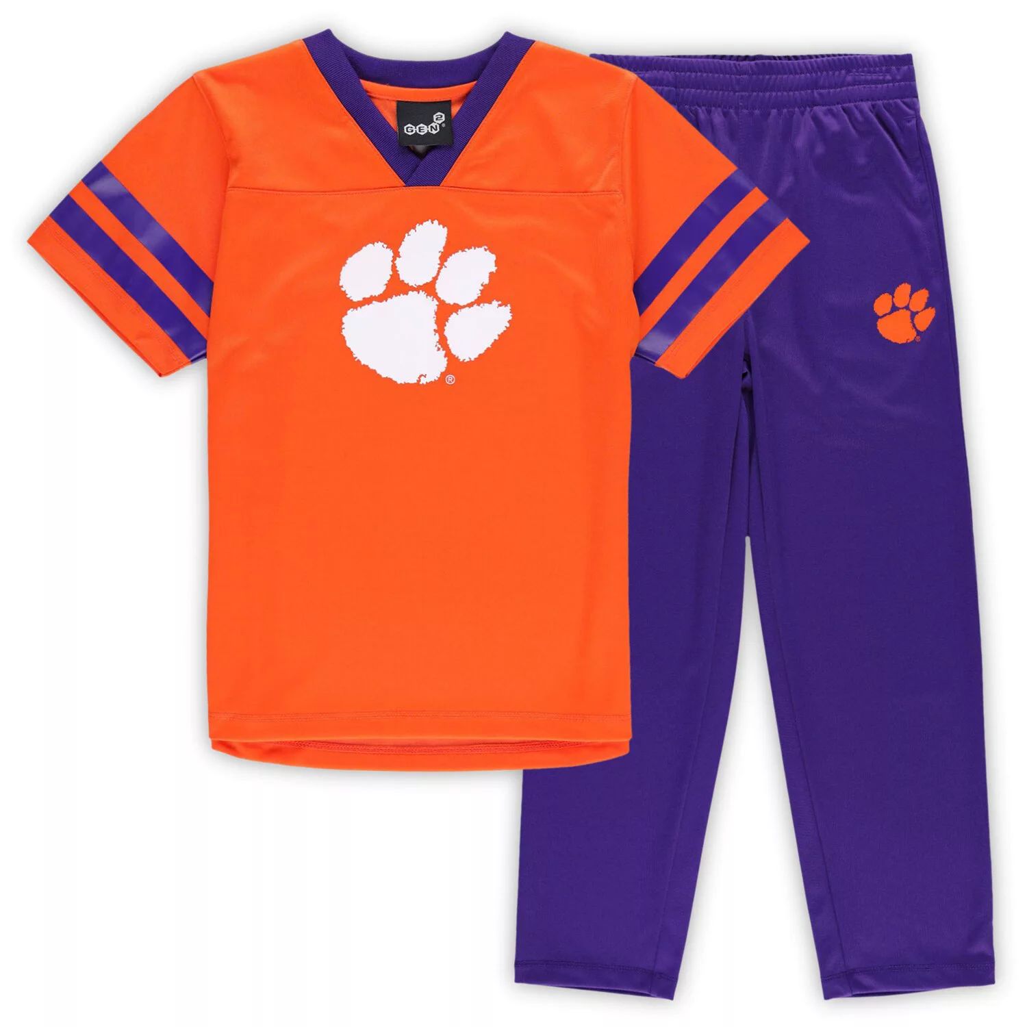 Оранжево-фиолетовый комплект из джерси и брюк Clemson Tigers Red Zone для дошкольников Outerstuff