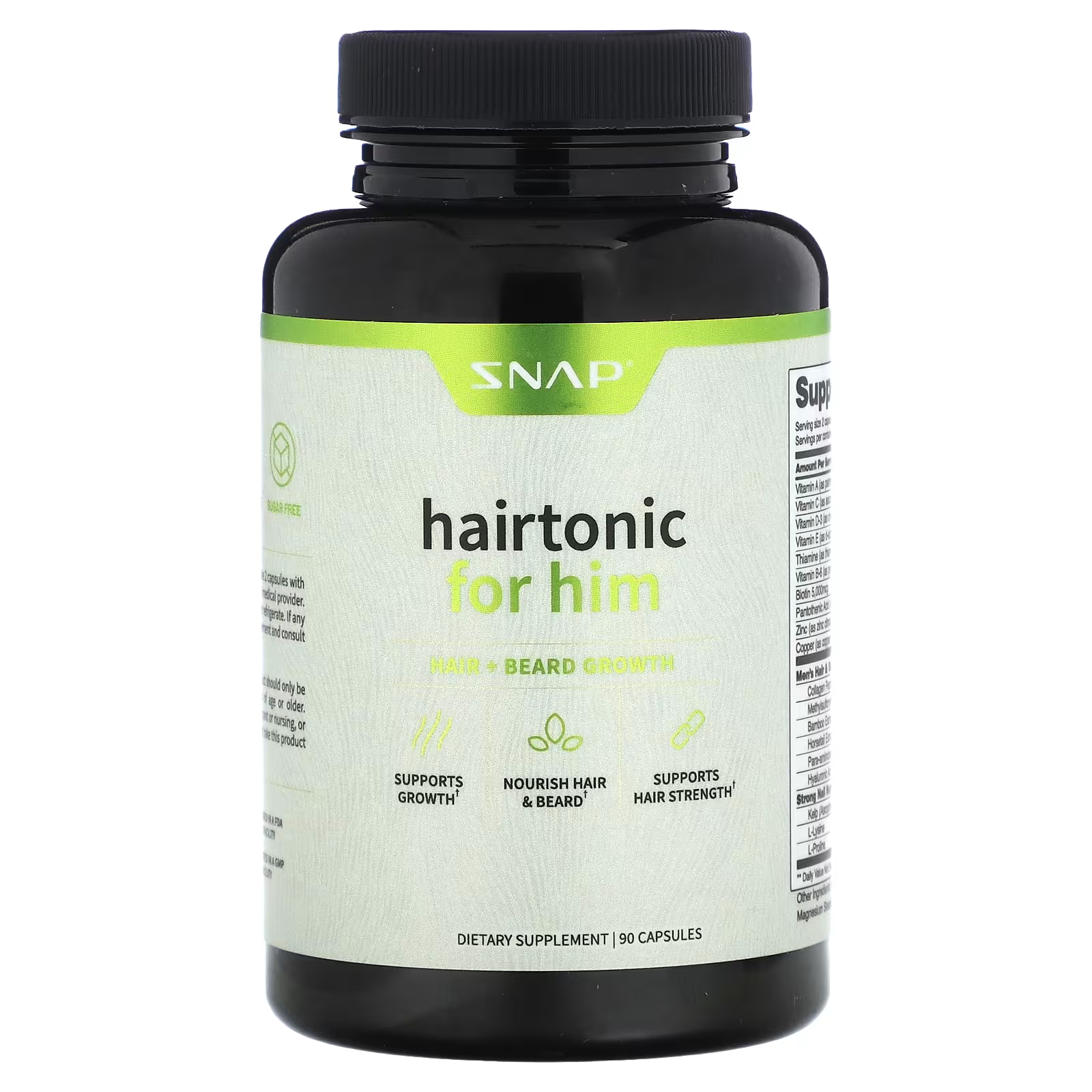 Пищевая добавка Snap Supplements Hairtonic для волос и роста бороды, 90 капсул пищевая добавка snap supplements здоровье простаты 90 капсул