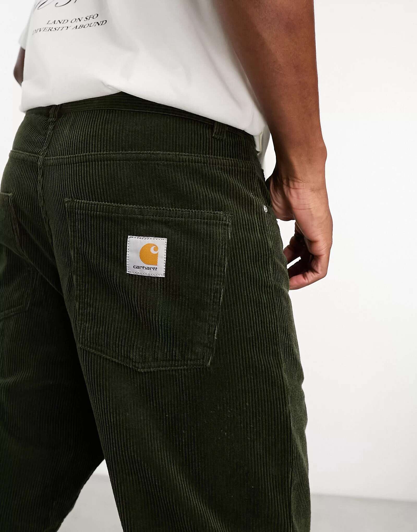 

Зеленые вельветовые брюки свободного кроя Carhartt WIP newel, Зеленый