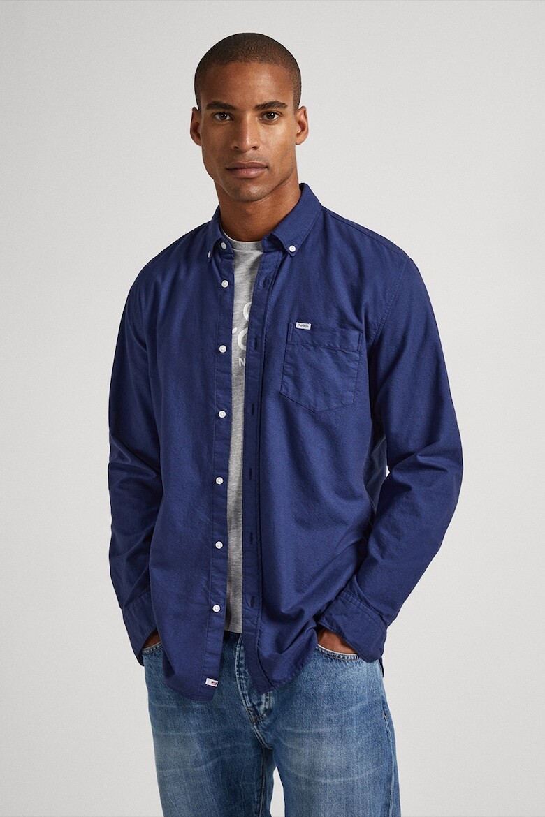 

Хлопковая оксфордская рубашка Pepe Jeans London, синий