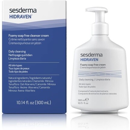 

Hidraven Foamy Soap Free Cleanser Cream Мягкое и эффективное очищение для ощущения свежести кожи Ежедневный очищающий уход для всех типов кожи 300 мл Sesderma