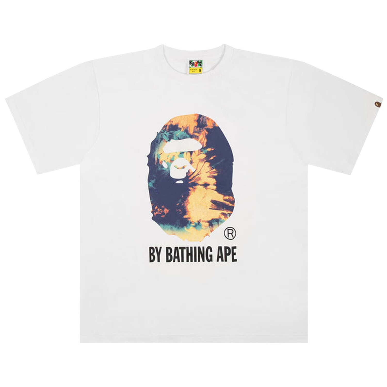 

Футболка BAPE Tie Dye Big Ape Head, Белый/Темно-синий