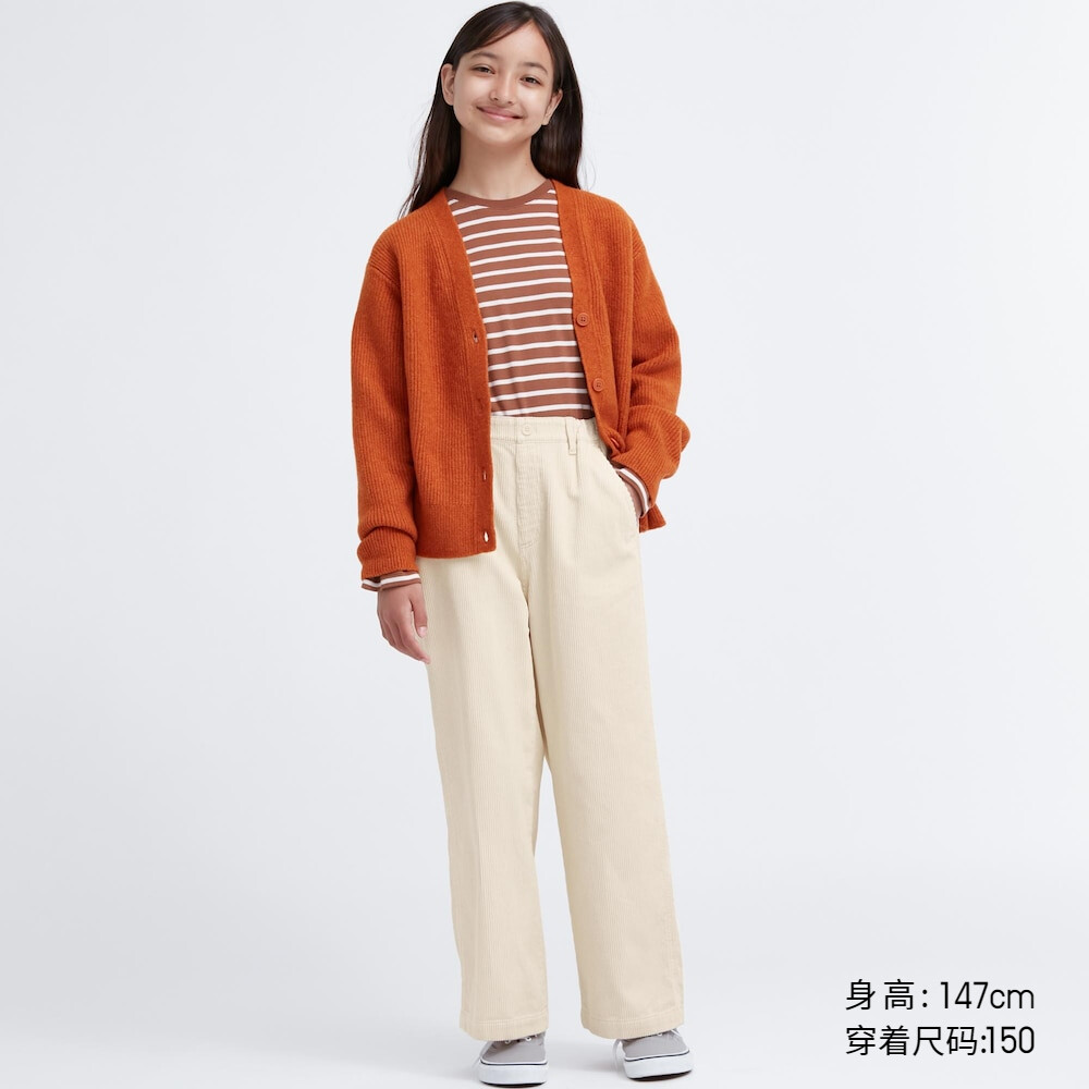 

Брюки Uniqlo свободные вельветовые широкие, светло-бежевый