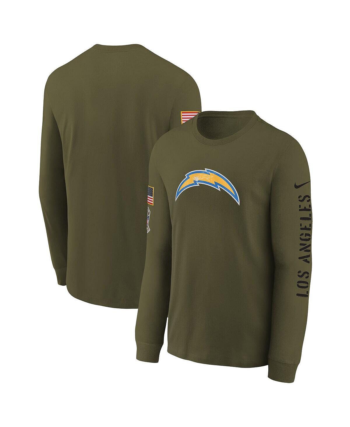 

Оливковая футболка Big Boys Los Angeles Chargers 2022 Salute To Service Team с логотипом и длинным рукавом Nike