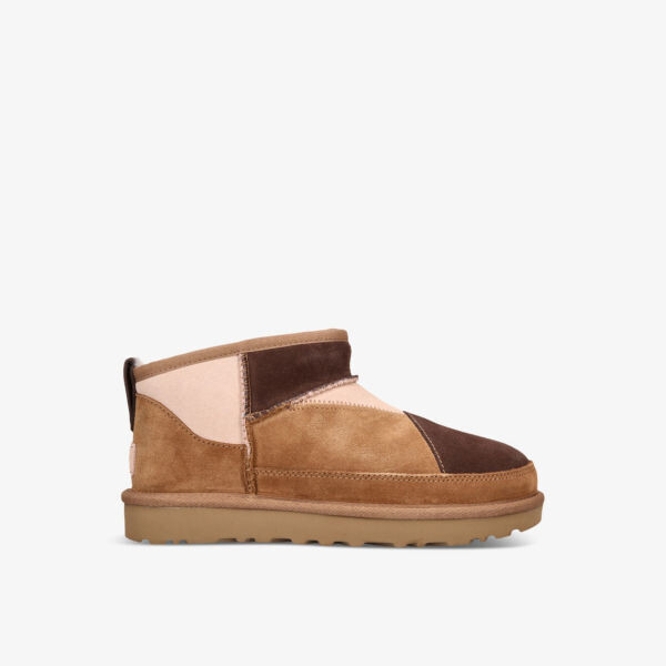 

Классические ботильоны из замши и овчины ultra mini reimagind с нашивкой-логотипом Ugg, коричневый