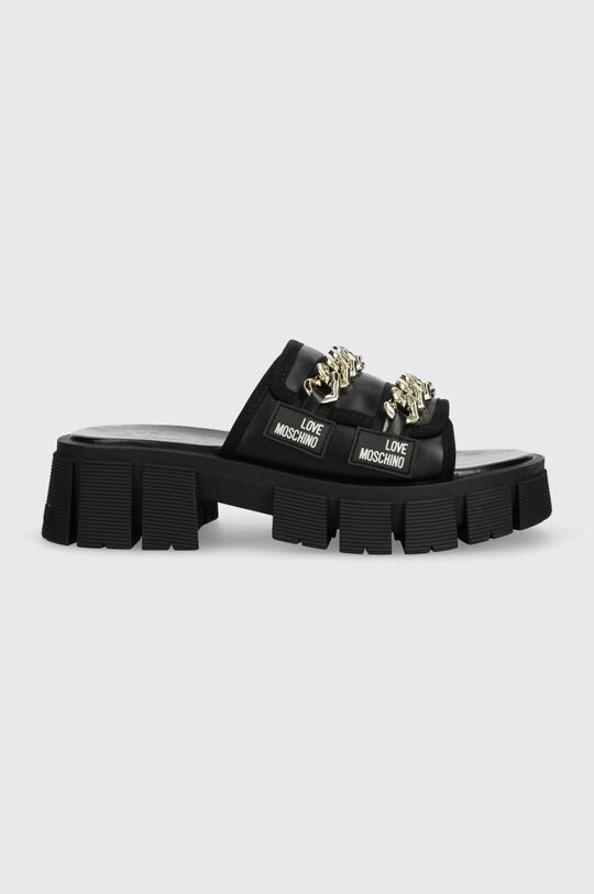 

Кожаные шлепанцы Love Moschino, черный