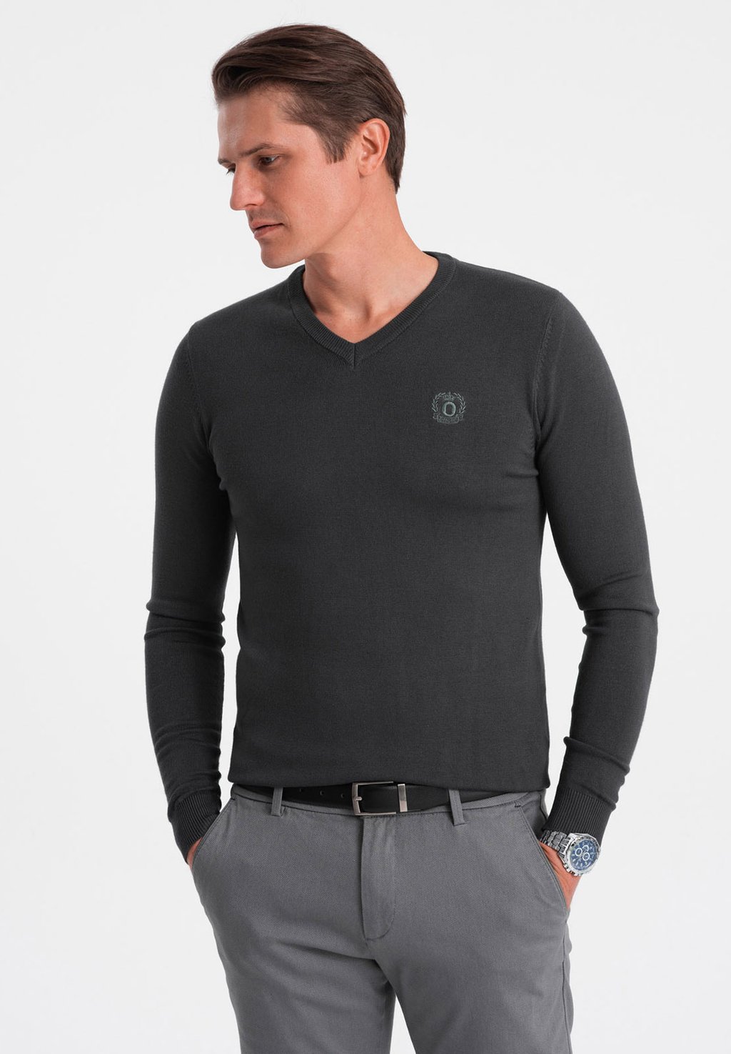 цена Вязаный свитер SWBS Ombre, цвет dark grey
