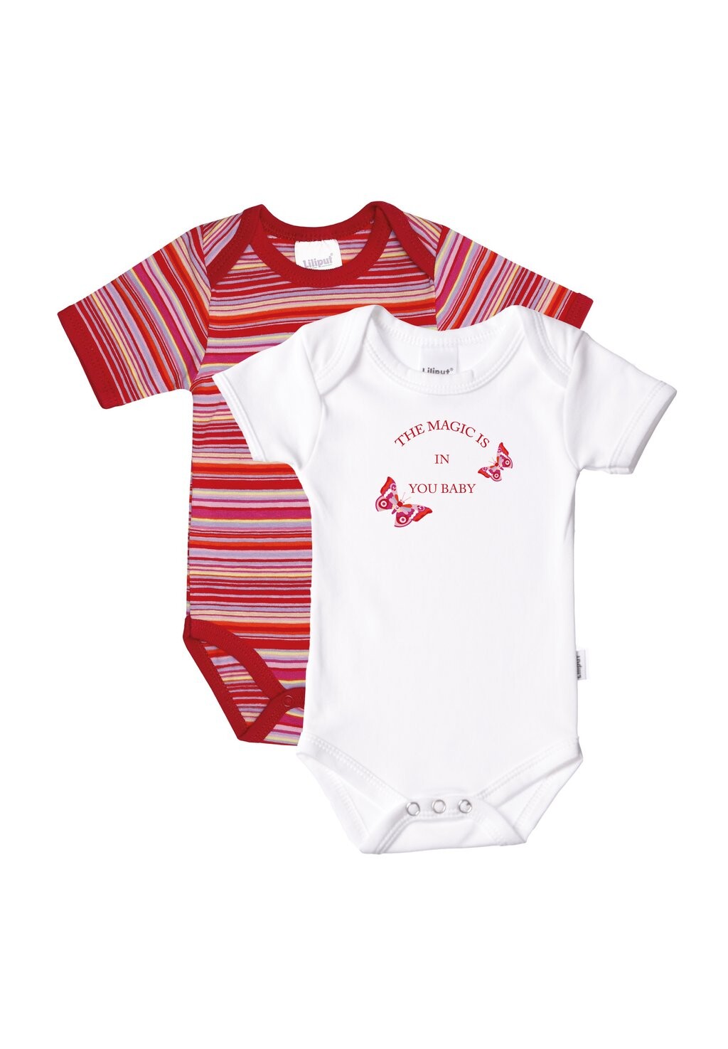 

Боди 2PACK Liliput, цвет rot geringelt/weiß mit frontdruck