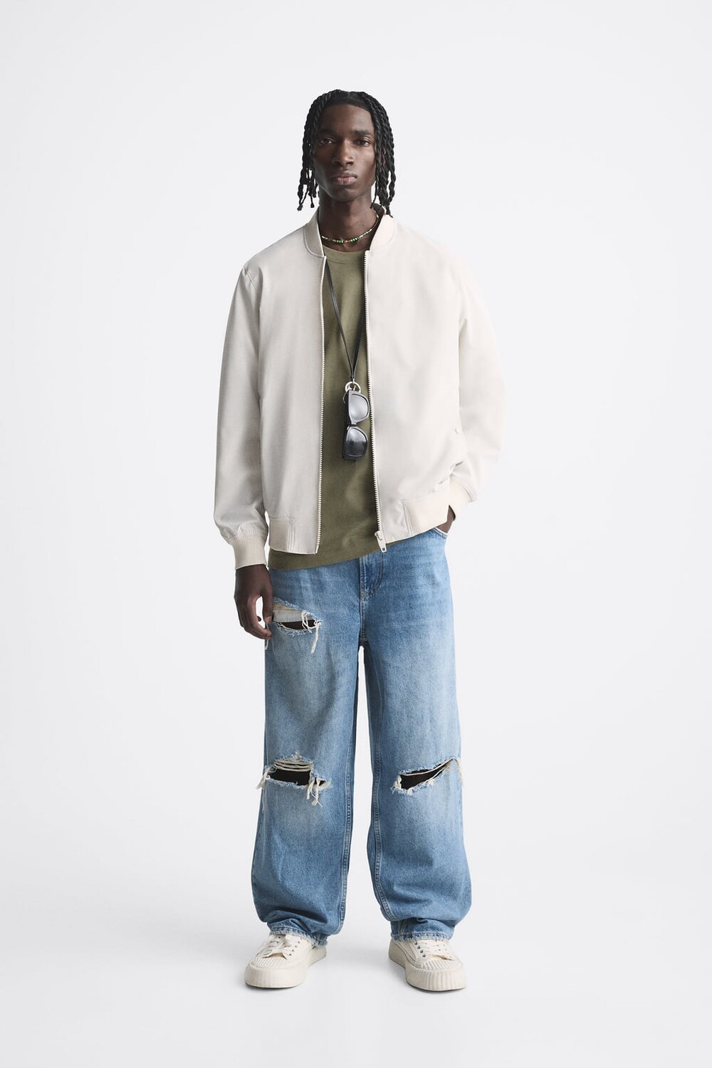 

Легкий бомбер ZARA, белый