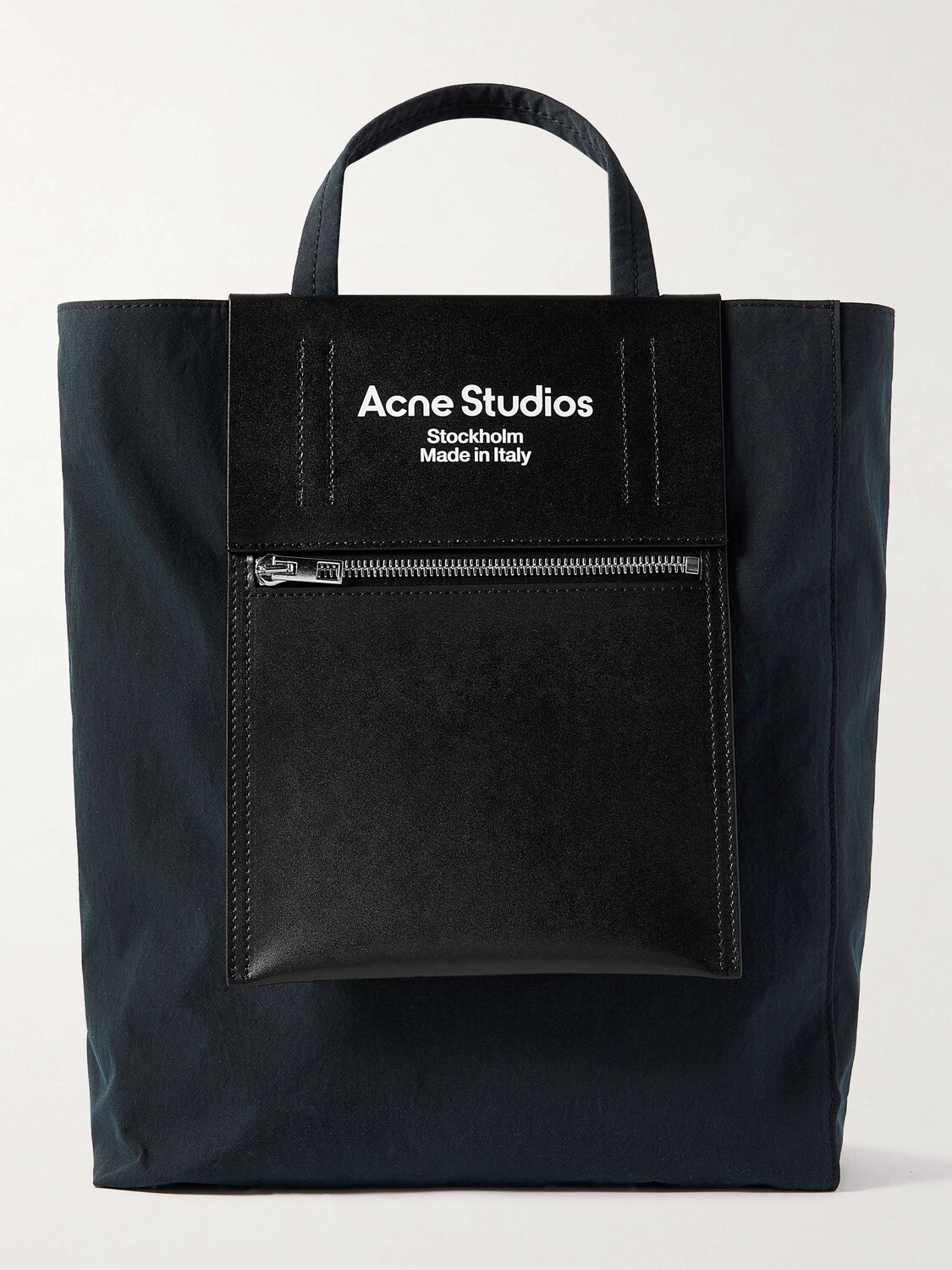 

Сумка-тоут из кожи и нейлона с логотипом Baker Out ACNE STUDIOS, черный