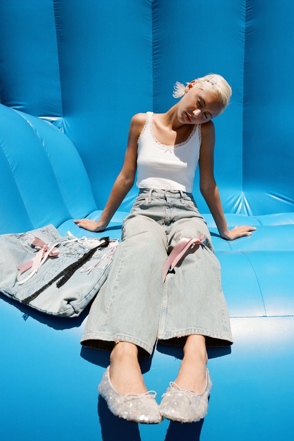 

Джинсовая сумка trf ZARA, синий