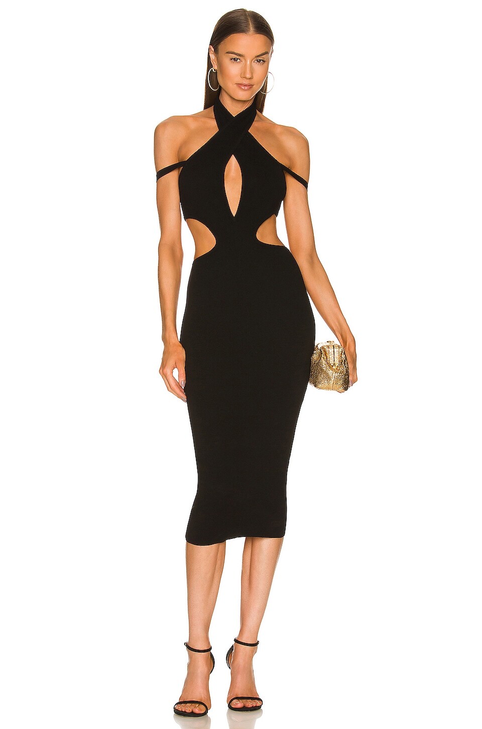 

Платье миди Michael Costello x REVOLVE Naomi Cut out Knit, черный