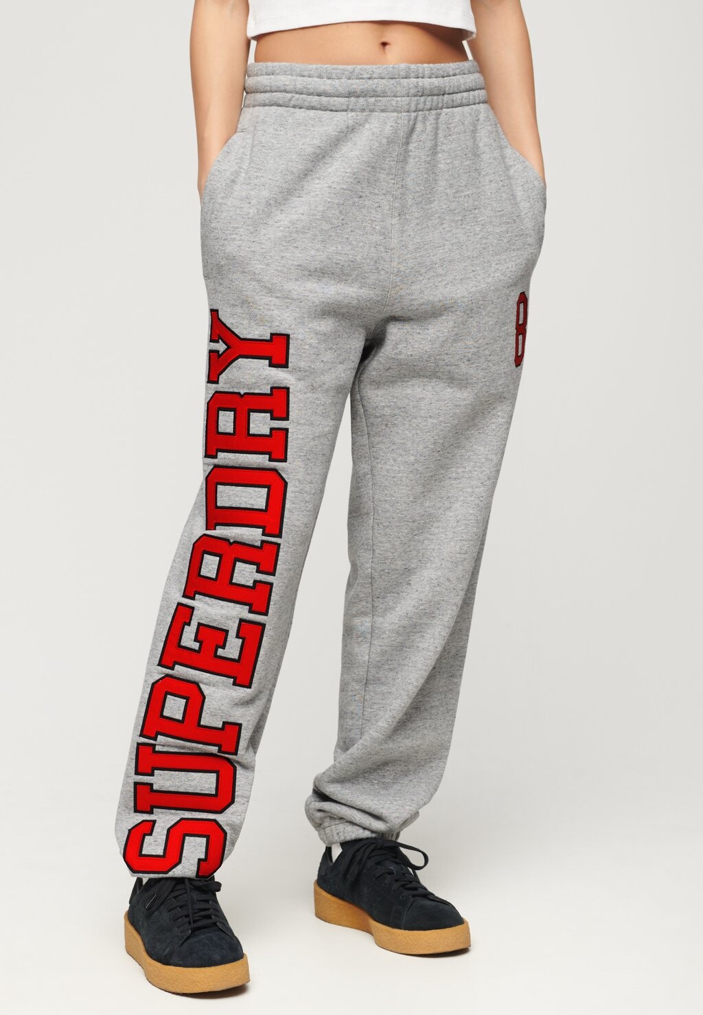 

Спортивные брюки COLLEGE LOGO BOYFRIEND JOGGER Superdry, пестрый серый