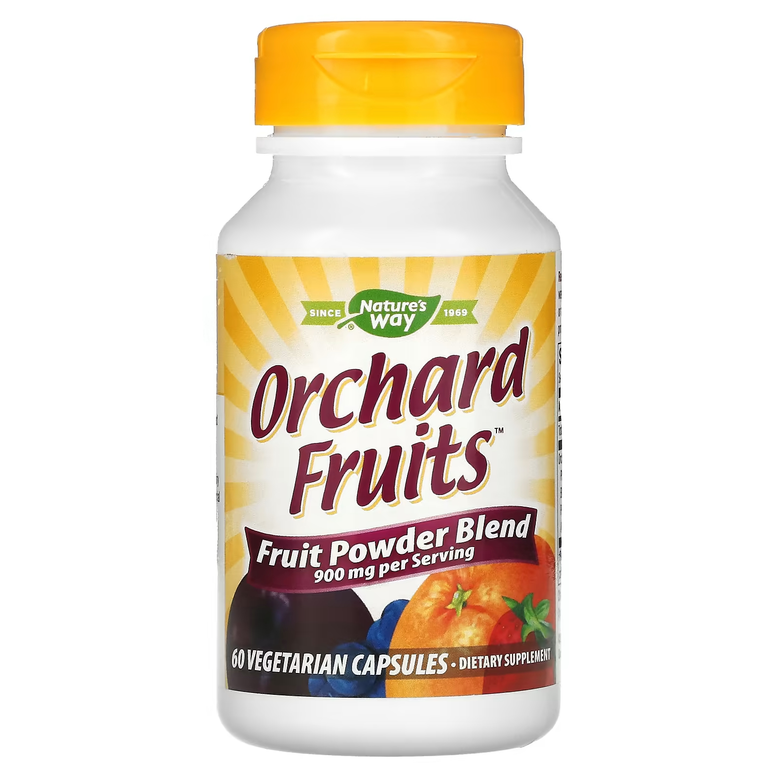 Фруктовая порошковая смесь Nature's Way Orchard Fruits 900 мг, 60 капсул nature s way orchard fruits смесь фруктовых порошков 450 мг 60 вегетарианских капсул