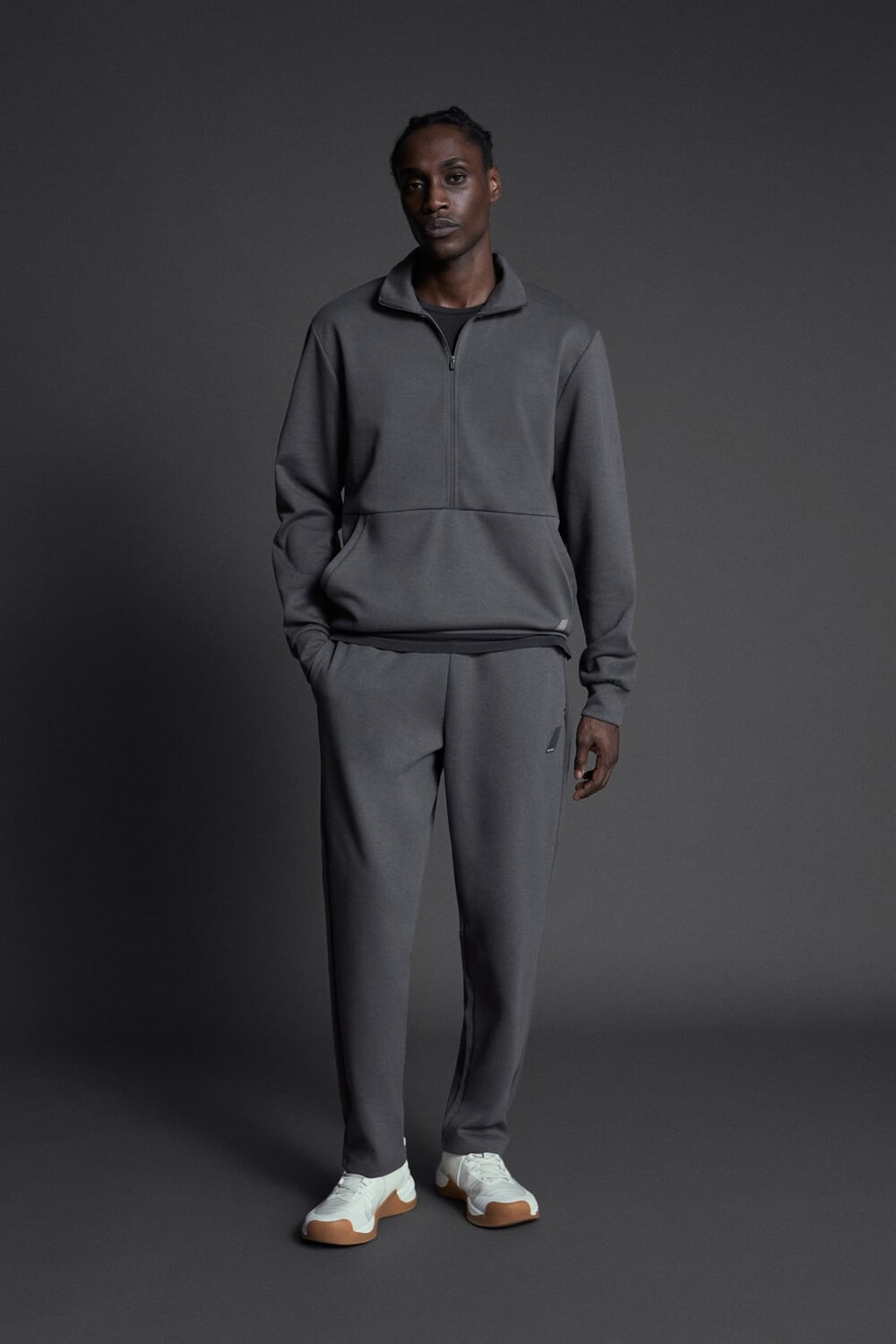 

Тренировочная толстовка на молнии ZARA, угольный