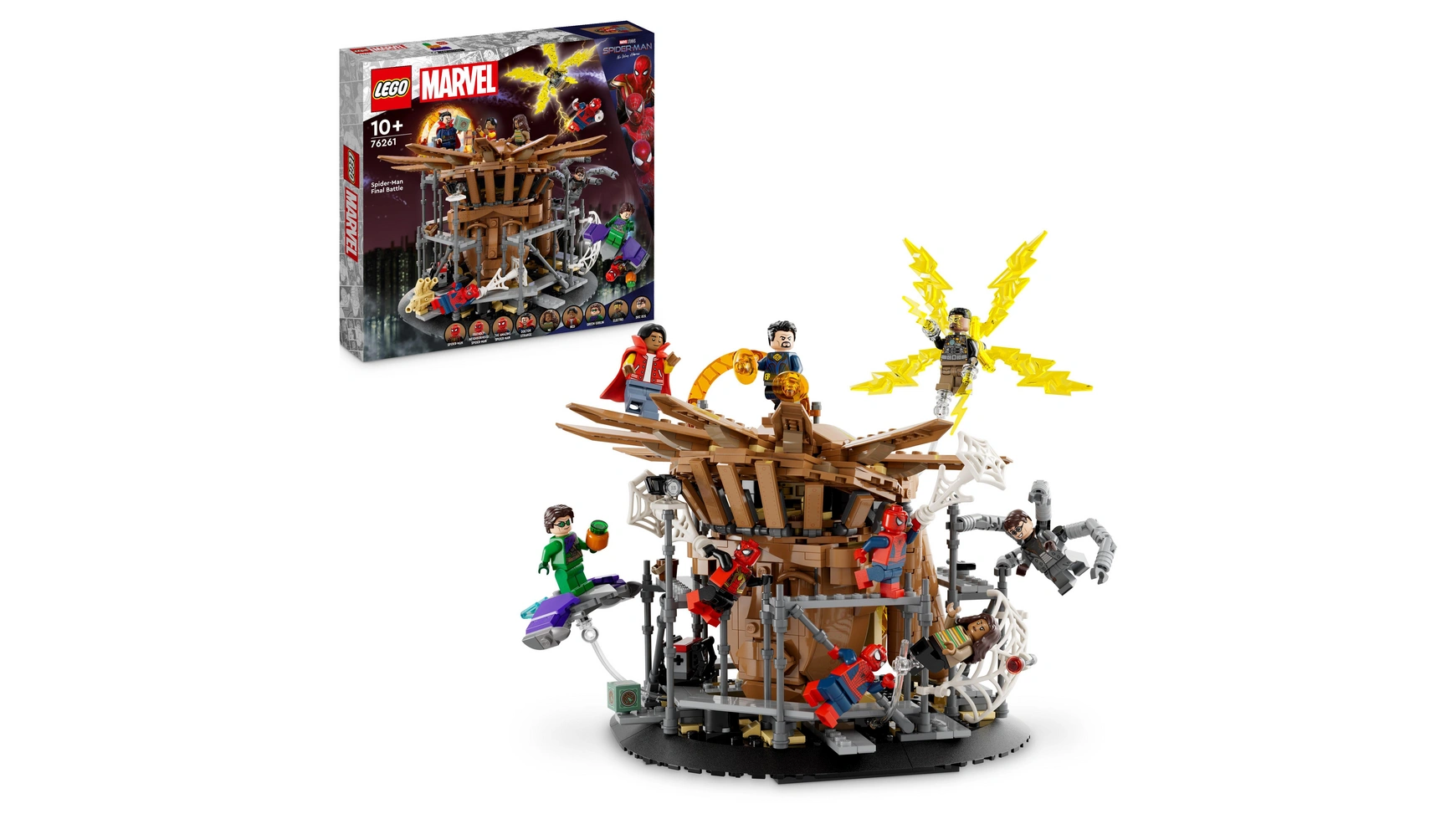 цена Lego Marvel Большая битва Человека-паука с тремя фигурками Питера Паркера