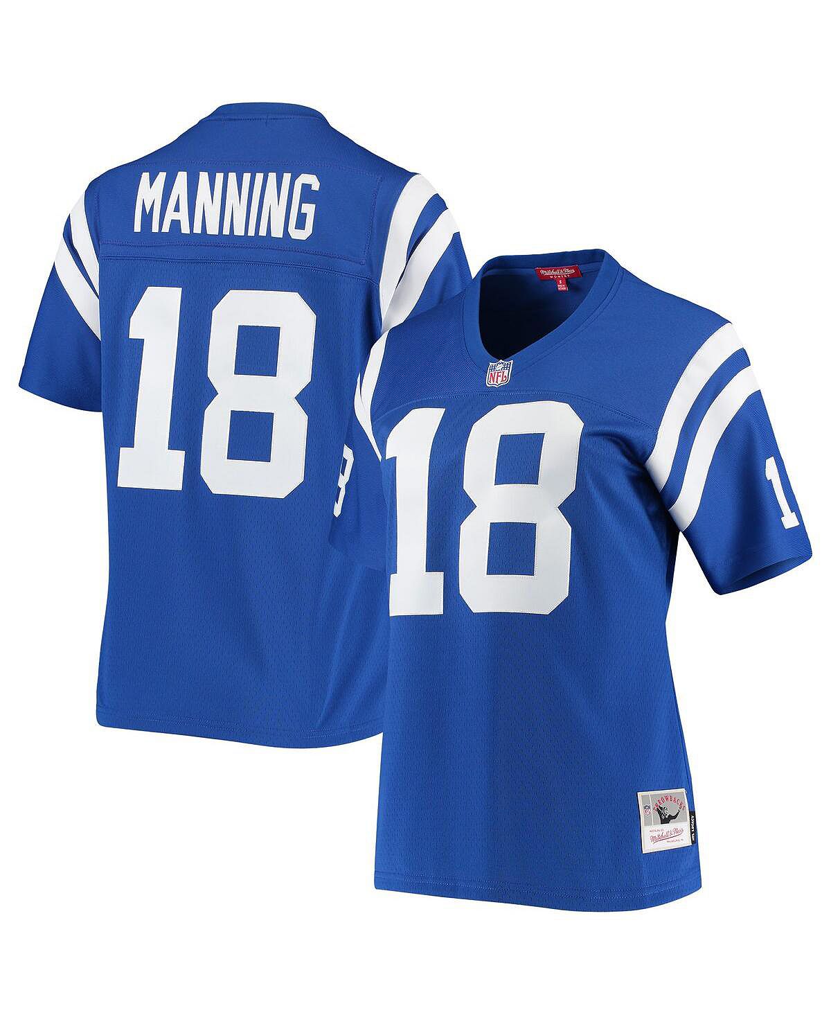 Женская футболка Peyton Manning Royal Indianapolis Colts 1998 Legacy Replica Mitchell & Ness