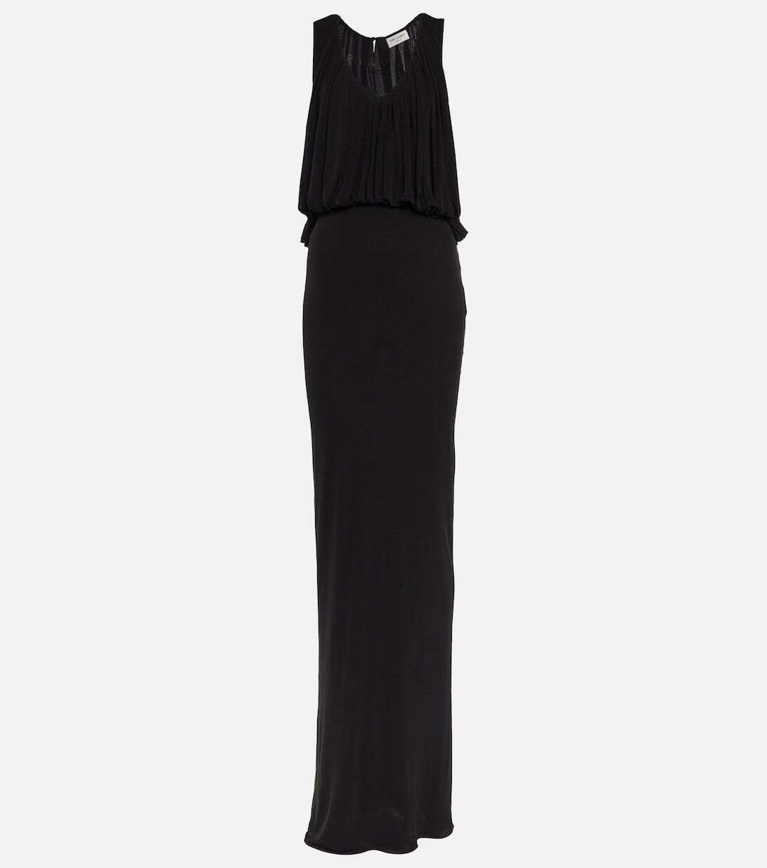 

Платье из джерси с драпировкой SAINT LAURENT, черный