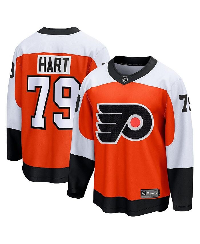 

Мужская футболка с логотипом Carter Hart Burnt Orange Philadelphia Flyers Home Premier Breakaway Player Fanatics, оранжевый