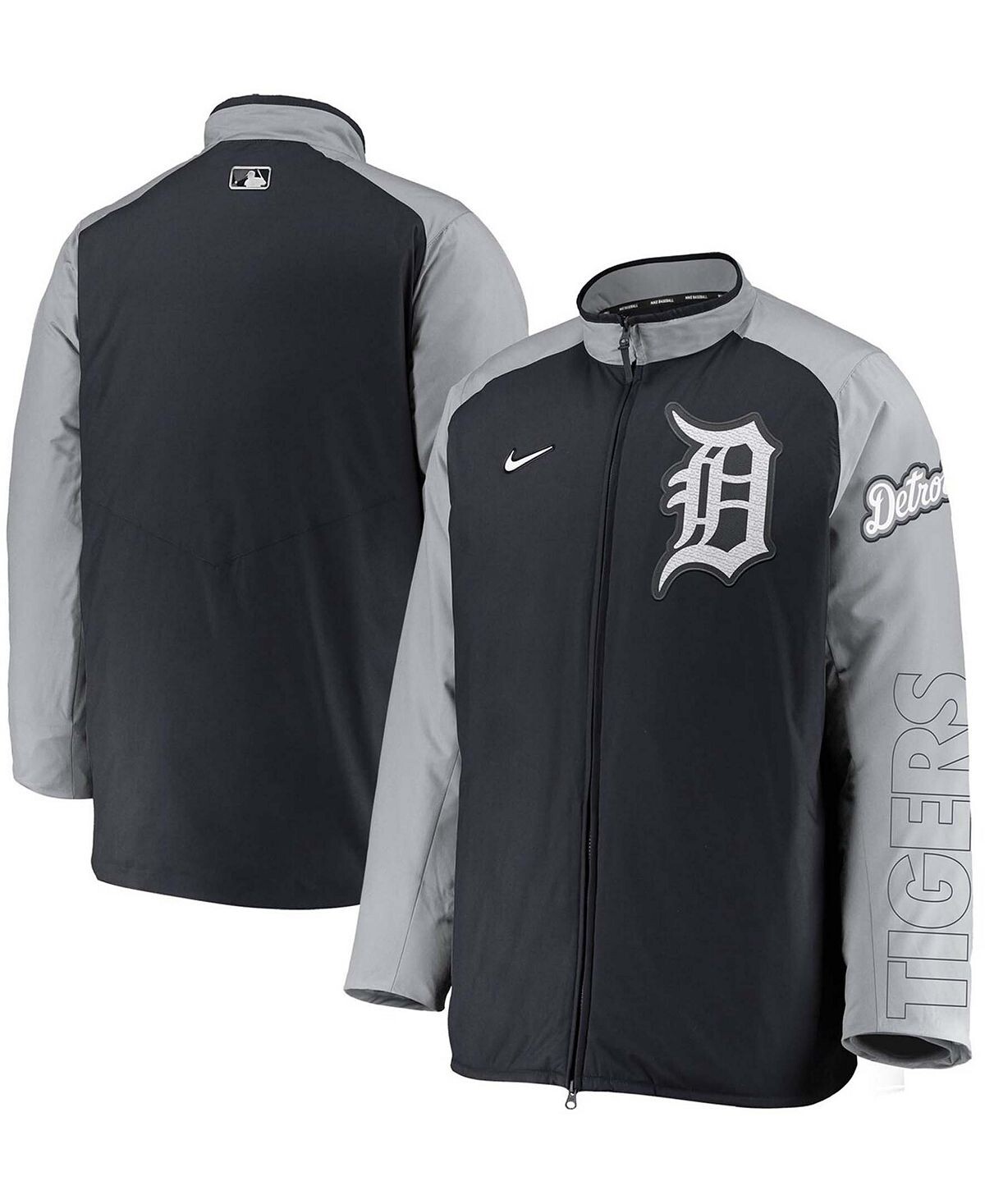 

Мужская темно-серая куртка с молнией во всю длину Detroit Tigers Authentic Collection Dugout Nike