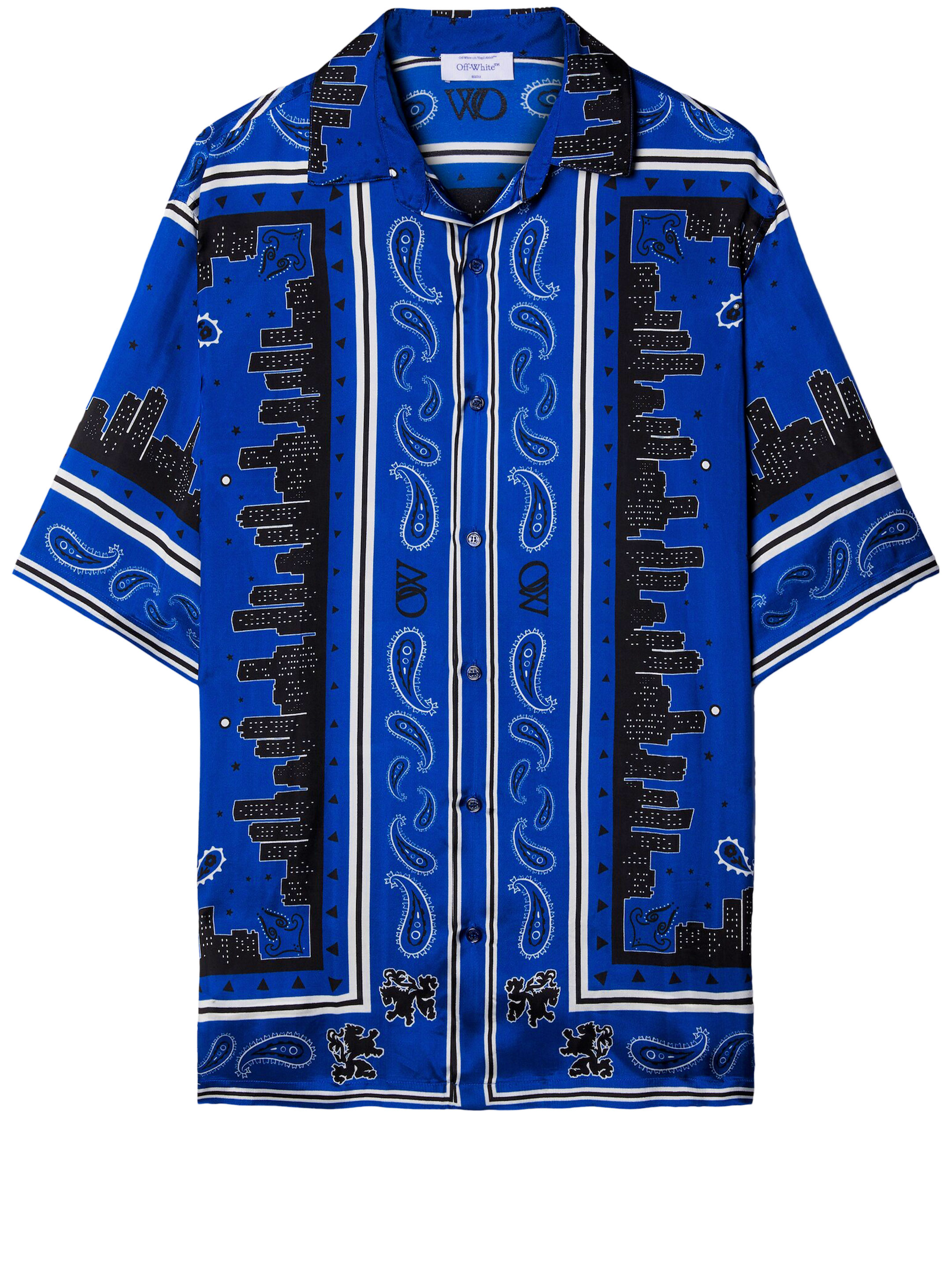 Рубашка Off White Bandana motif, синий