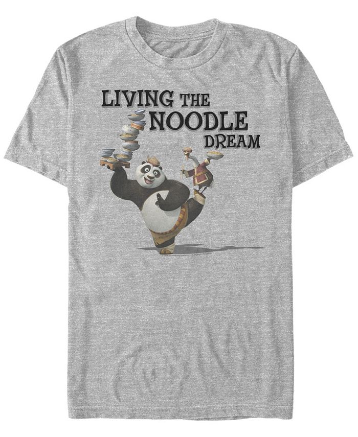 Мужская футболка Po Living The Noodle Dream с короткими рукавами Kung Fu Panda Fifth Sun, серый мужская футболка с короткими рукавами po yin yang panda kung fu panda fifth sun черный