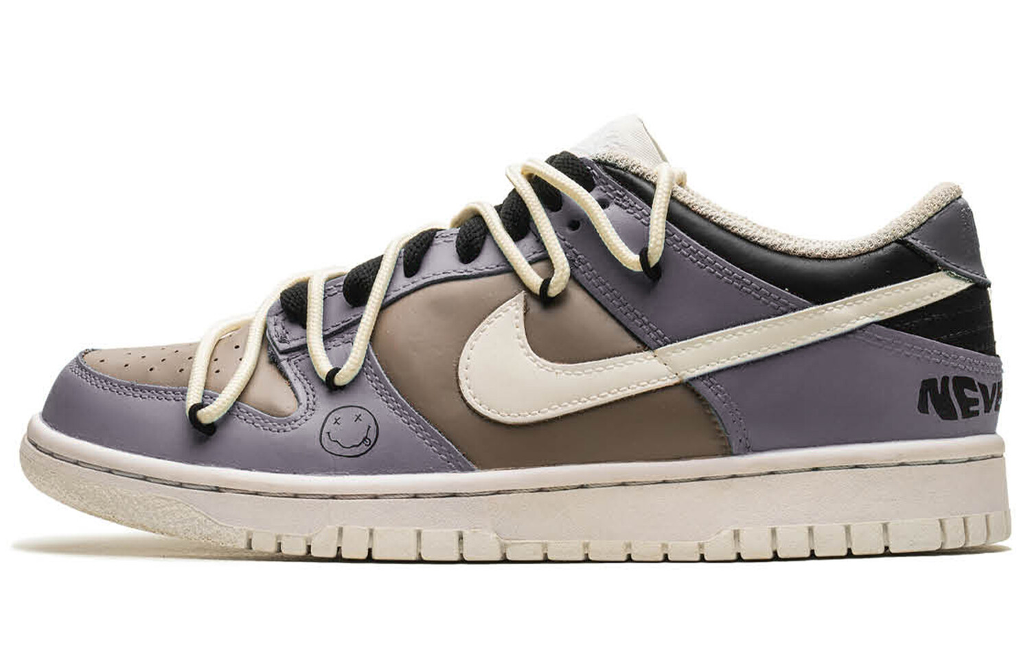 

Кроссовки Nike Dunk Skateboarding Shoes Women's Low-top Black/beige, фиолетовый