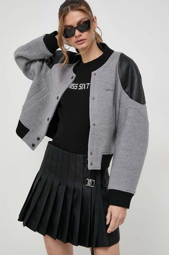 

Шерстяной бомбер Miss Sixty, серый