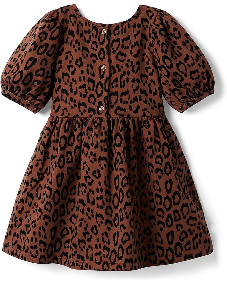 

Платье Janie and Jack Puff Sleeve Animal Print Dress, коричневый